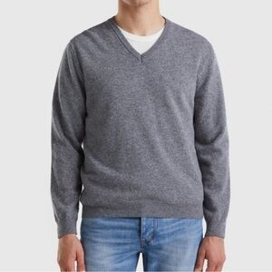 🌸3/$25 Sonoma Life & Style Cashmere Blend V-Neck Charcoal Gray Sweater, Size S